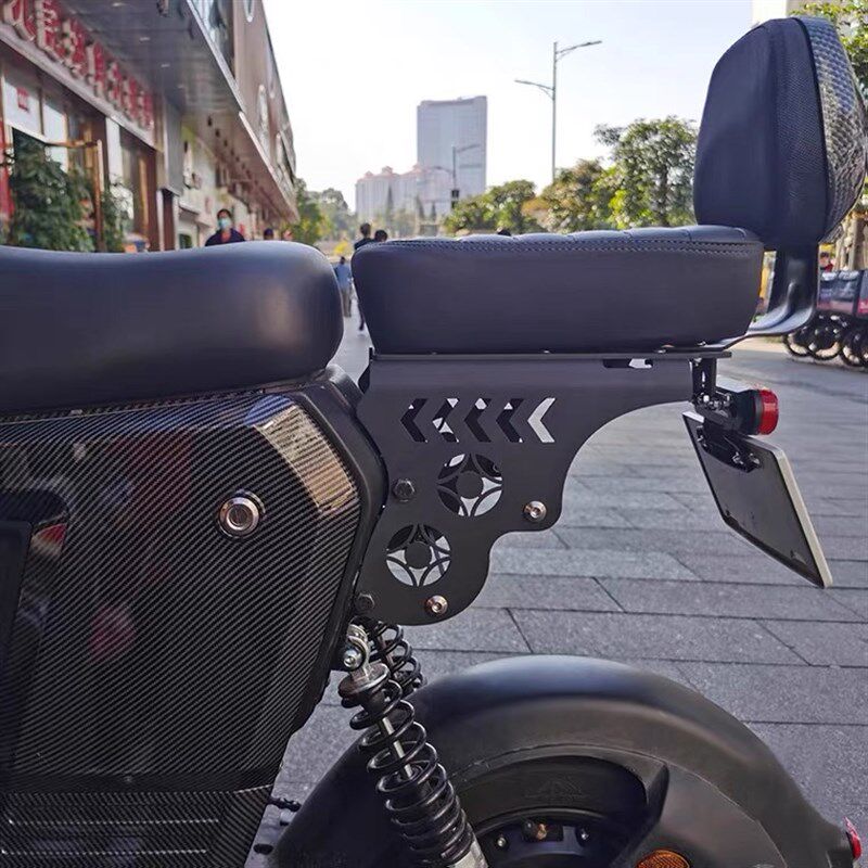 深远009d电动车短尾货架坐垫靠背三件套加厚钢板载人支架直上后座