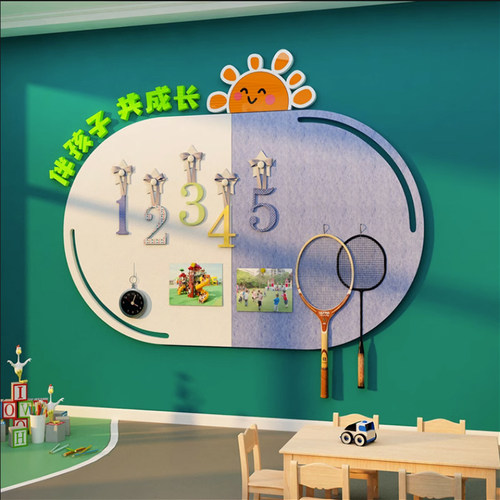 毛毡板墙贴幼儿园环创材料成w品主题文化画室布置美术教室墙面装