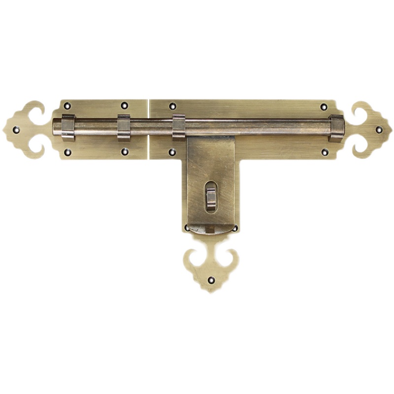 仿古纯铜插销门栓中式复古门锁插销式老式M大门锁扣明装庭院门闩