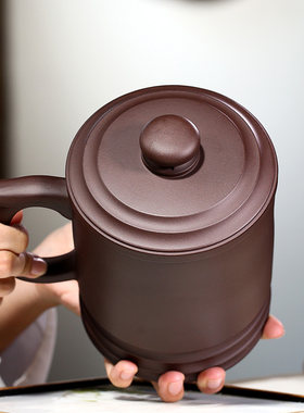 宜兴紫砂杯纯手h工大号特大超大容量男士带盖泡茶喝水杯个人专用