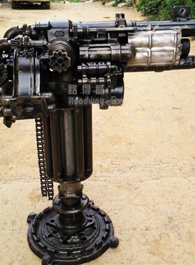 复古金属齿轮铁艺机m枪模型酒吧餐厅创意大型工艺品工业风装饰摆