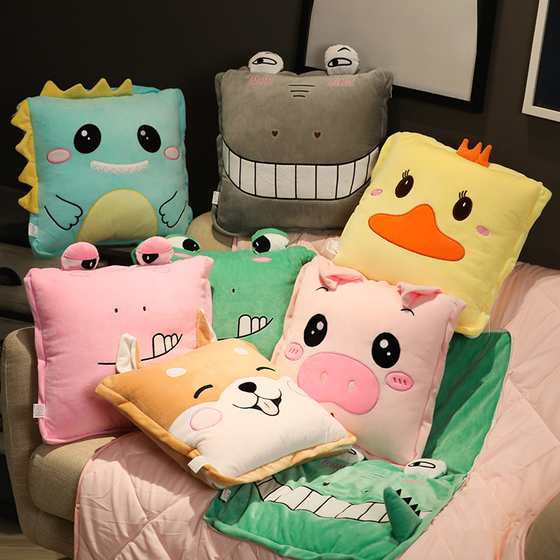 抱枕被子两用f办公室午睡神器毯子小枕头汽车内车载靠枕靠垫二合