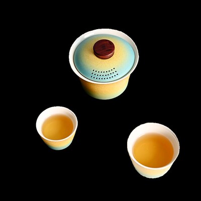 渐变陶瓷旅行茶具套装便携包家用户外旅行L快客杯一壶二杯功夫茶