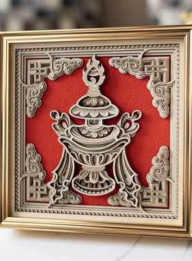 梯木叠雕抽象创意桌面摆件u轻奢酒柜电视柜高档装饰品开业乔迁礼