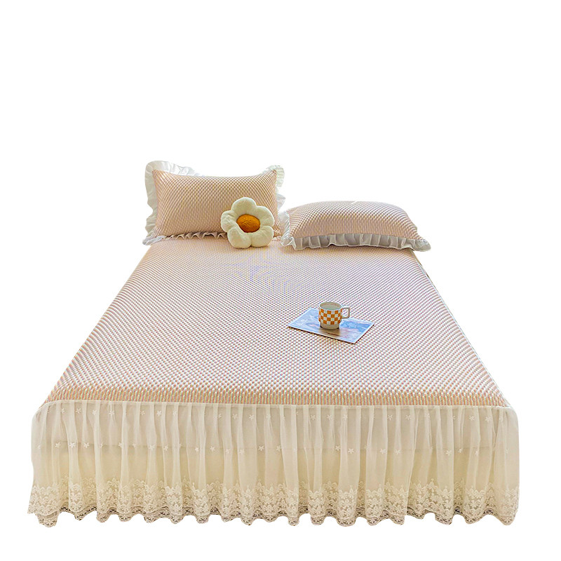 A类凉感冰豆豆凉席三件套床裙款B可机洗夏季冰丝席床垫空调软席子,床上用品,冰丝席,淘宝优惠券,粉丝福利购,淘宝优惠卷