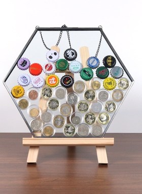 生肖纪念币展示框啤酒盖硬币收纳盒玄关酒柜装P饰新房摆件玻璃相