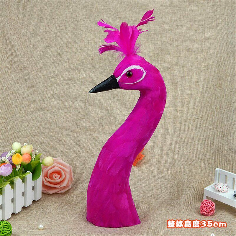 仿真孔雀头模型宴道具仿q真羽毛孔雀头餐桌模型摆件白孔雀仿真动