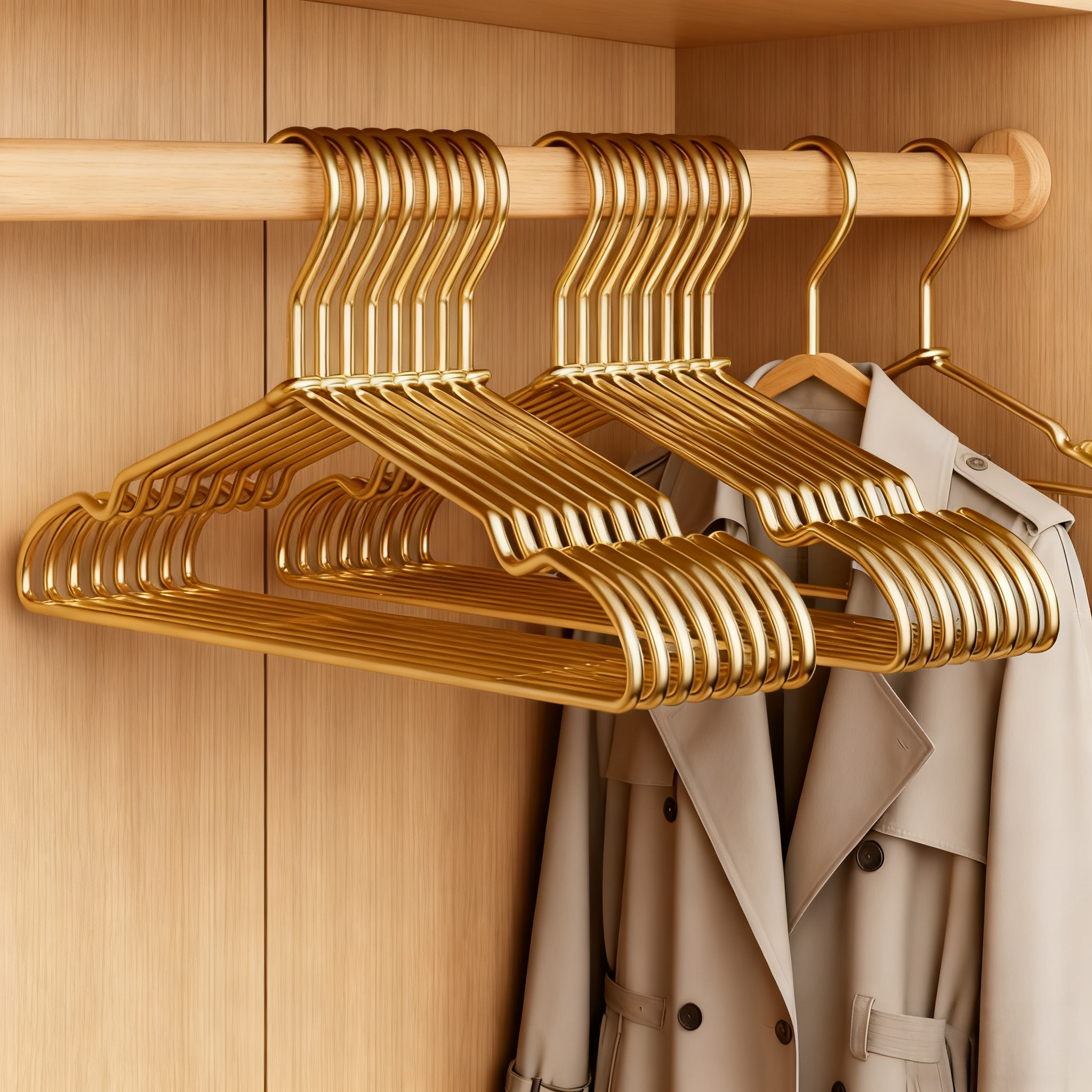 太空铝衣架金色防滑无痕