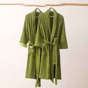 加大加长全棉浴袍浴衣睡袍家居服女情侣家用吸水 鲁素友品四季