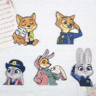 卡通衣服补丁贴自粘免缝羽绒服修补装 饰diy刺绣布贴可爱图案贴布