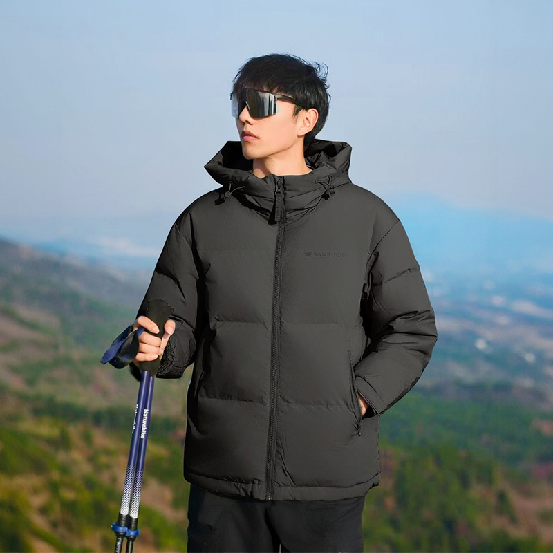 坦博尔男士羽绒服冬季2025新款短款户外防风连帽休闲加厚运动外套