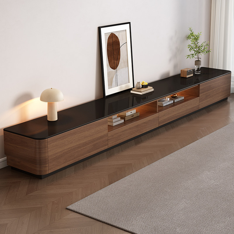 实木生态板电视柜落地客厅家用2026新款高级感小户型电视机柜组合