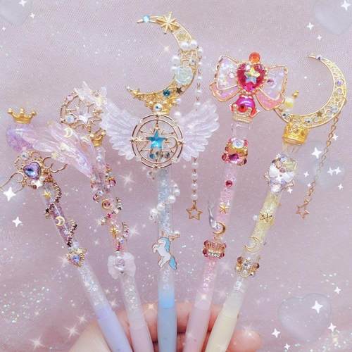自动铅笔幼儿园小学生中性笔活动铅笔水晶魔法杖仙女棒文具送笔芯