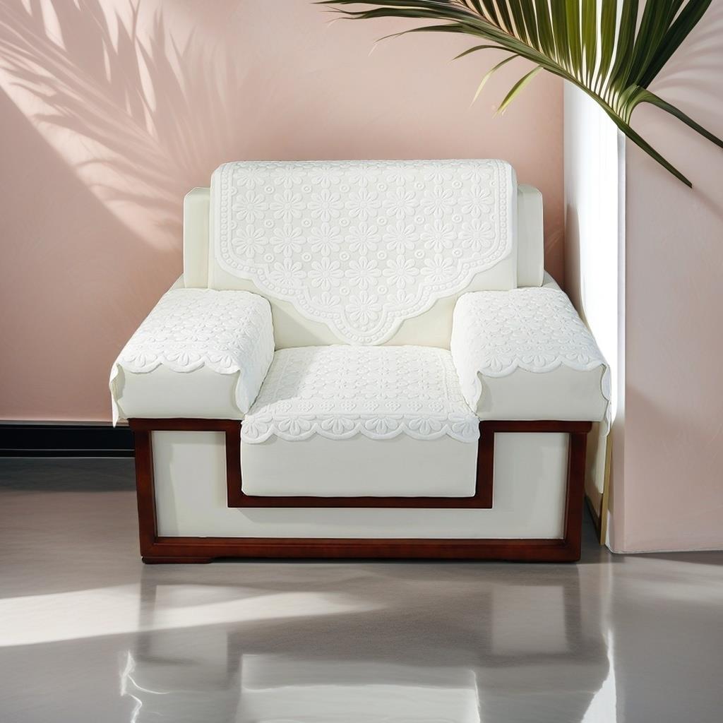 办公室沙发巾蕾丝加厚防滑三角靠背扶手巾酒店会议单人沙发垫接待