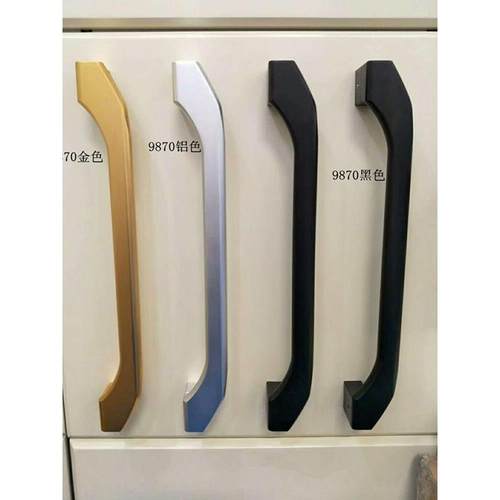 玻璃门移门新款金色厨房推拉门把手氧化铝黑色铝合金重型门大拉手