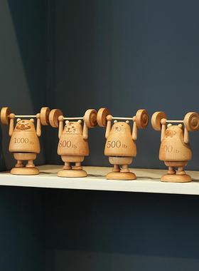 木质车载摆件创意生日礼物可爱桌面弹簧摇头娃工艺品汽车装饰品