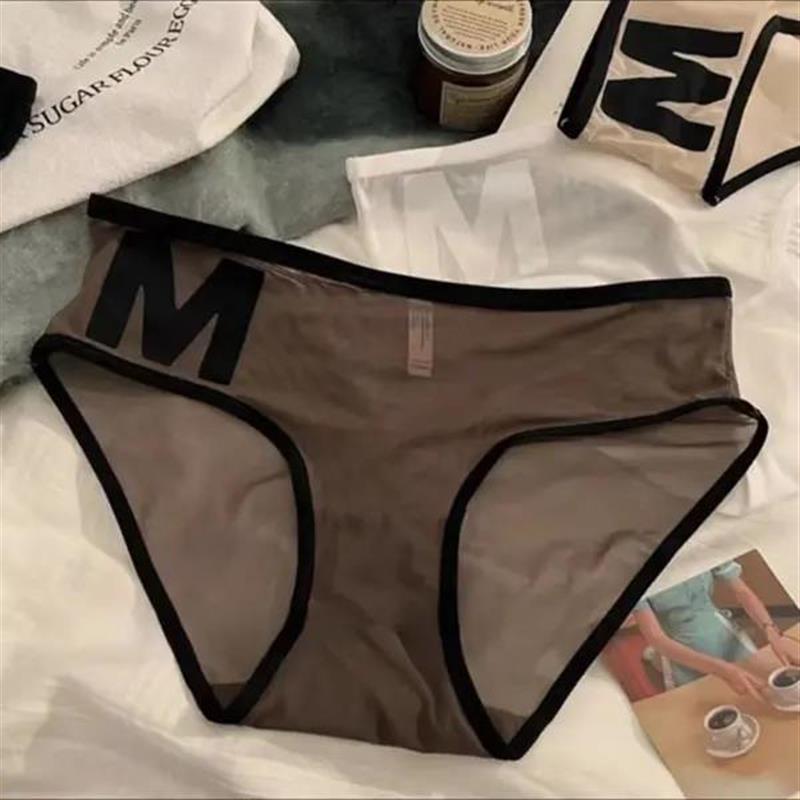 【3条装】欧美M字蕾丝性感收腹网纱内裤女速干女三角裤FNK266