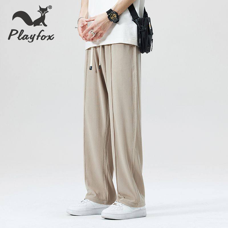 PLAYFOX2024夏季新款阔腿拖地工装直筒裤宽松休闲-F042MP088