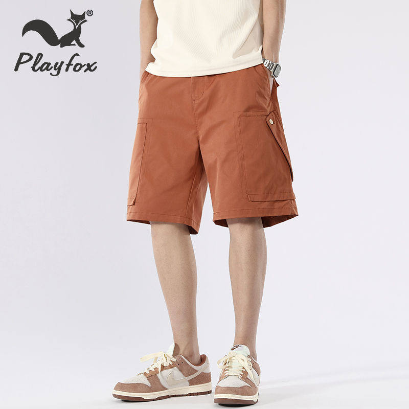 PLAYFOX夏季新款工装短裤百搭五分裤宽松运动口袋-F042MP085