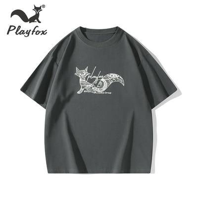 PLAYFOX2024夏季新款上衣抗菌四合一情侣速干印花圆领—F042MT078