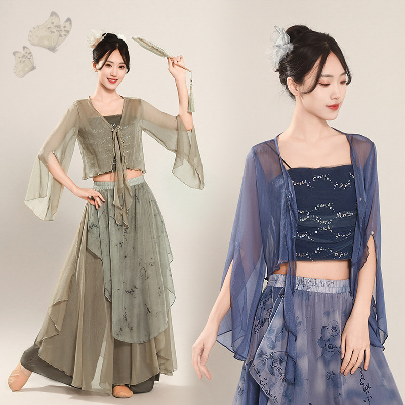 古典舞服亮片点缀物美价廉仙纱衣