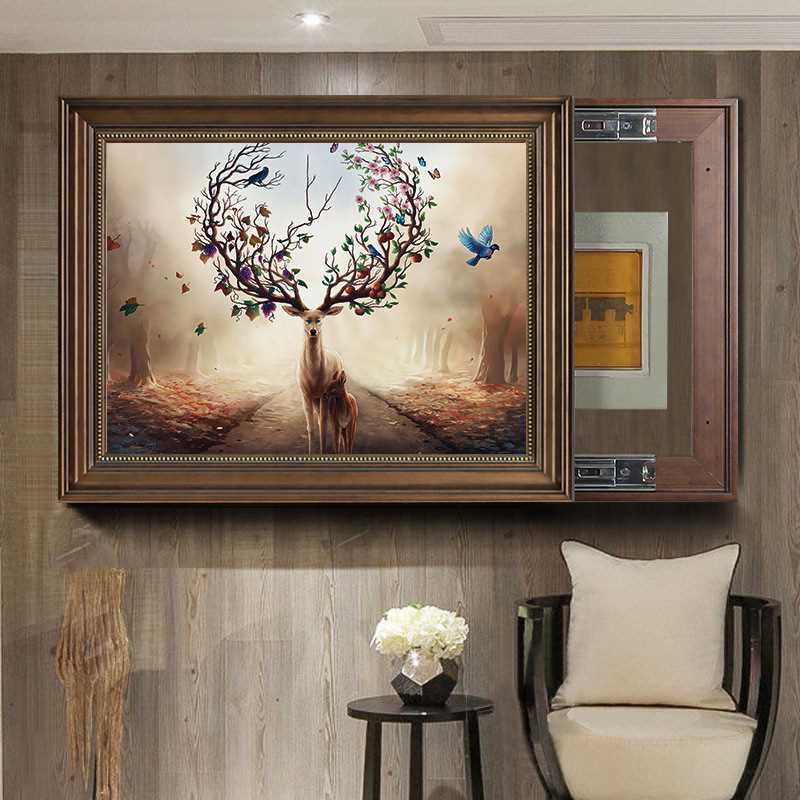 美式电表箱装饰画配电箱遮挡挂画复古免打孔电闸箱弱电箱壁画欧式