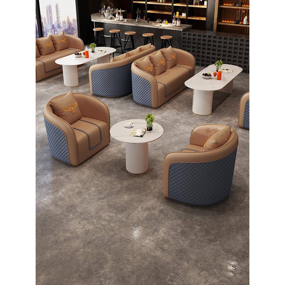 需定制售楼处接待洽谈桌椅组合欧式简约接待室办公接待会客沙发桌