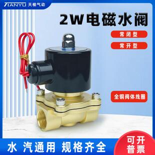电磁阀水阀AC220V常闭常开防水电磁控制水管开关阀DC24V 4分1寸管