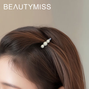 法式复古白色珍珠鸭嘴夹秋冬迷你刘海碎发夹精致侧边发卡新款头饰