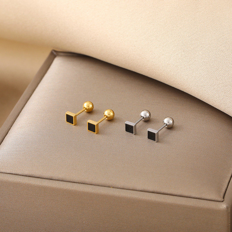 精致滴油立体正方块螺纹扣耳骨钉钛钢细针免摘简约耳蜗钉小众耳环,饰品/流行首饰/时尚饰品新,耳钉,淘宝优惠券,粉丝福利购,淘宝优惠卷
