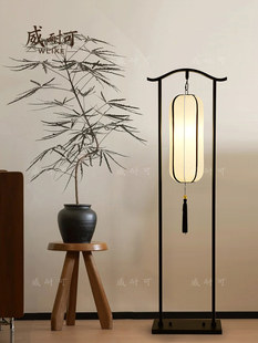 新中式落地灯客厅沙发旁边的覆古禅宗装饰书房歌曲风格美学茶室气