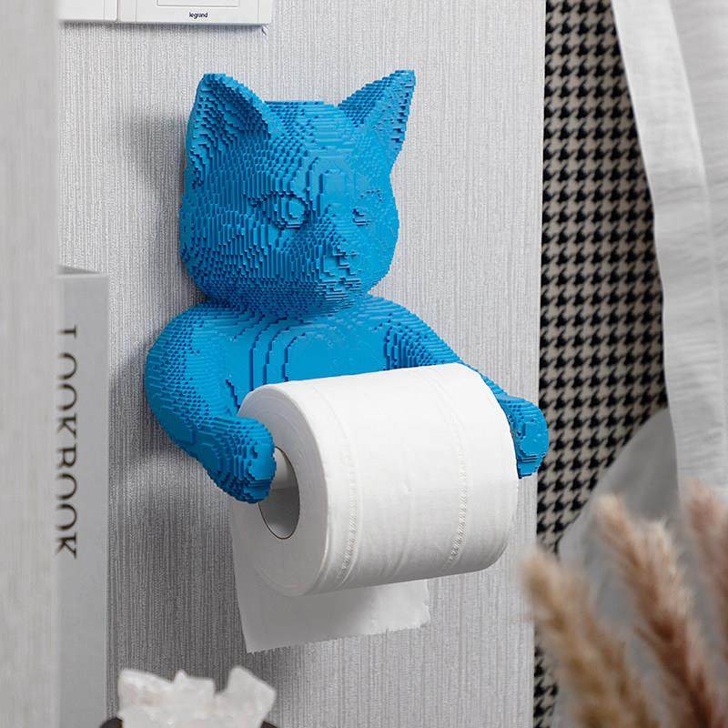慧心巧聚像素猫咪纸巾架欧式现代简约装饰化妆室厕所免打孔卷筒卫,家庭/个人清洁工具,卷纸器/纸巾架,淘宝优惠券,粉丝福利购,淘宝优惠卷