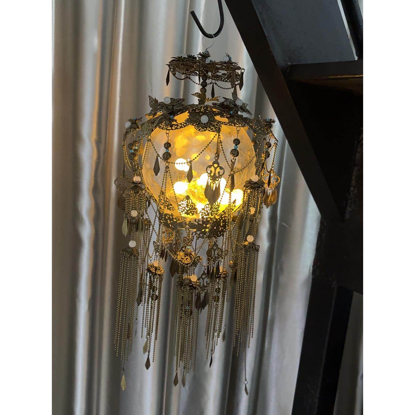 纯手工青铜灯古铜做旧古风灯饰diy材料包中式复古风拍摄道具出片