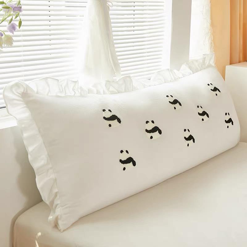 卡通ins可爱床头靠背公主风卧室床上靠垫婴儿绒长靠枕双人可拆洗