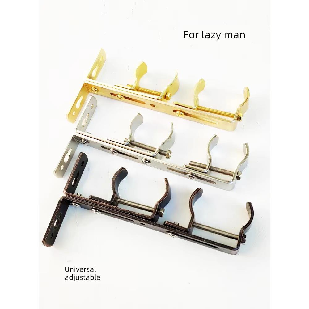 大螺丝孔特厚不锈钢色窗帘支架罗马杆底座免打孔固定支撑双杆托架