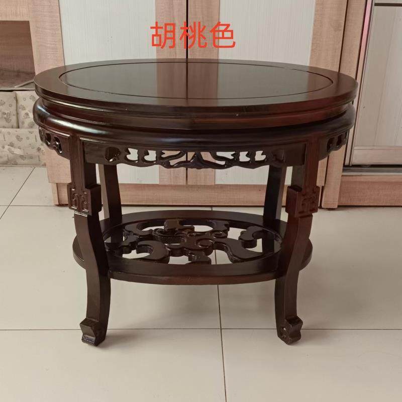 全实木椭圆形榆实木头石头假山底座客厅花盆景架中式仿古鱼缸托架