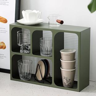 化妆品收纳架 玄关置物架 桌面展示架 北欧风格 墨绿色铁艺杯子架