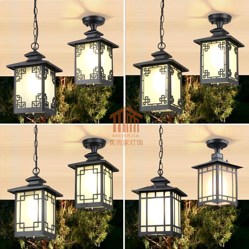 户外太阳能吊灯凉亭室外庭院屋檐别墅大门口阳台过道户外防水吊灯