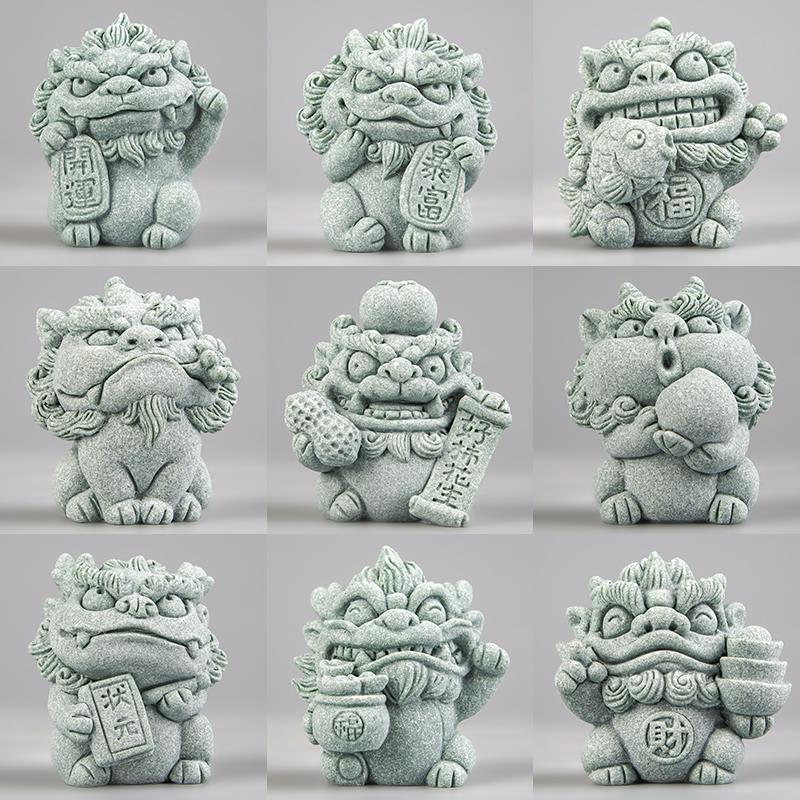 国潮青砂石小萌兽创意桌面家居办公室装饰品茶宠茶玩摆件鱼缸造景