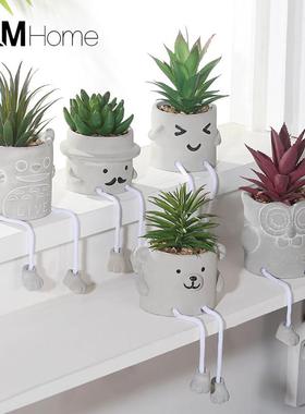 斯堪的纳维亚挂娃娃人工盆栽植物装饰在风架可爱的装饰房间小陈设