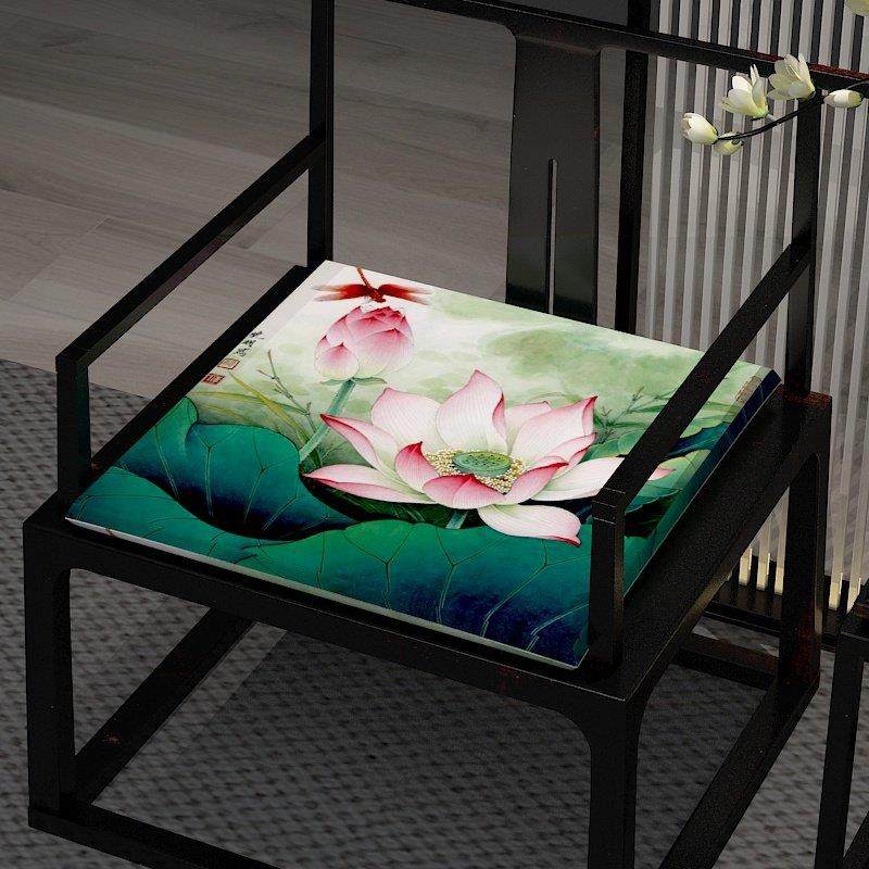 新中式亚麻椅垫红木沙发荷花餐椅垫太师椅实木圈椅海绵坐垫四季夏,居家布艺,椅垫,淘宝优惠券,粉丝福利购,淘宝优惠卷