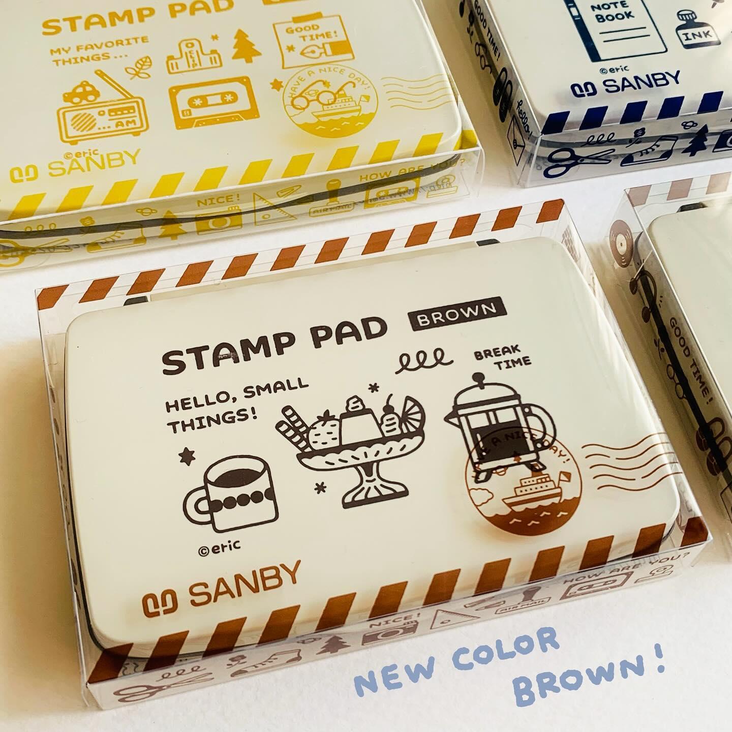 日本制SANBY × eric第二弹联名女子博手账印台棕金银色油性印泥