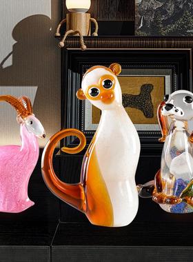 琉璃工艺礼品摆饰生肖摆件现代北欧家居装饰品酒柜书桌办公室生日