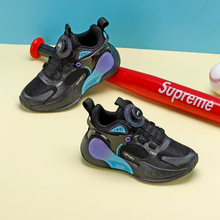 开心米奇男童鞋2025春秋新款儿童炫酷运动鞋学生旋转扣透气篮球鞋