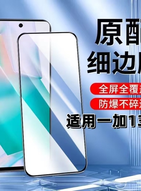 适用一加13T钢化膜PKX110黑边膜OnePlus13T全屏高清1+13t抗蓝光护眼13T无孔防摔5G无白边玻璃保护贴膜