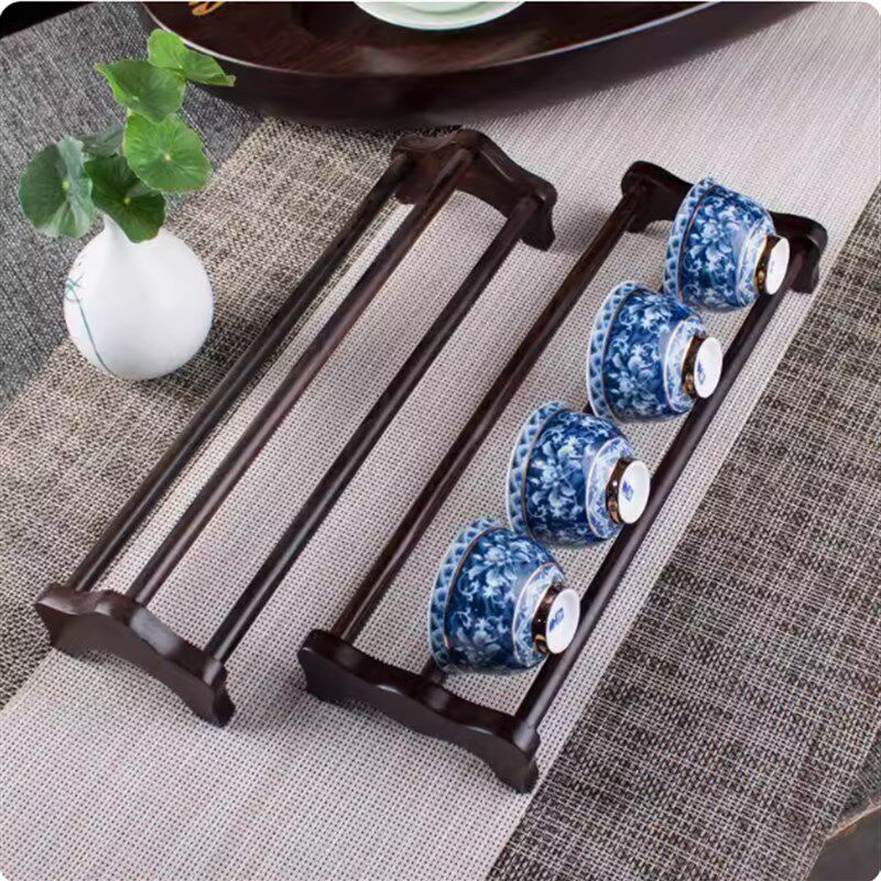速发放茶杯的道物架子杯檀实木茶黑架家用晾杯架茶杯垫杯托茶置茶