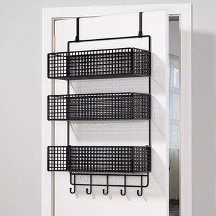 速发门后挂钩置物架门上纳衣架免打孔挂门后挂侧超薄衣柜篮收挂架