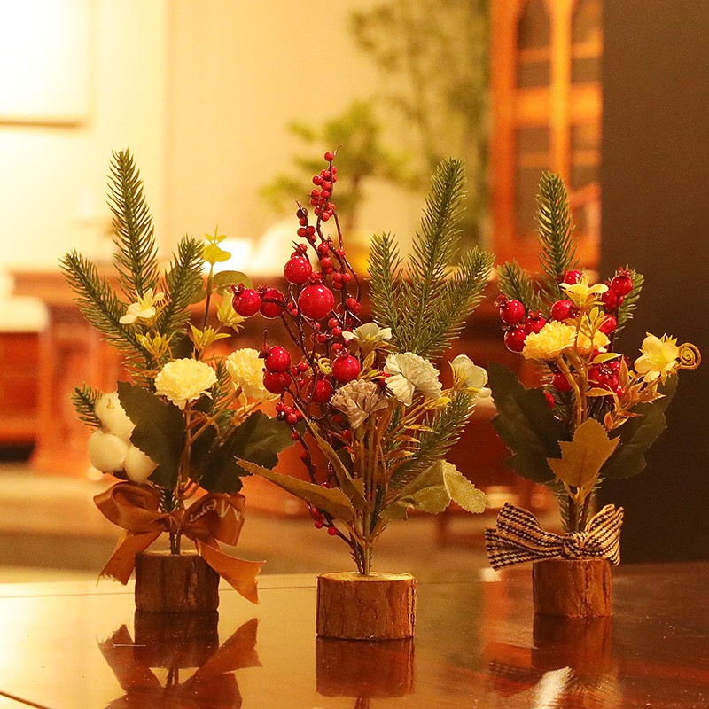 速发圣诞节装饰饰意桌面迷你圣诞树摆件前装手工办公室小圣诞树台