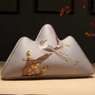 速发中国风山上小靠枕沙发客厅抱枕中式红木圈椅靠垫背高级感床形