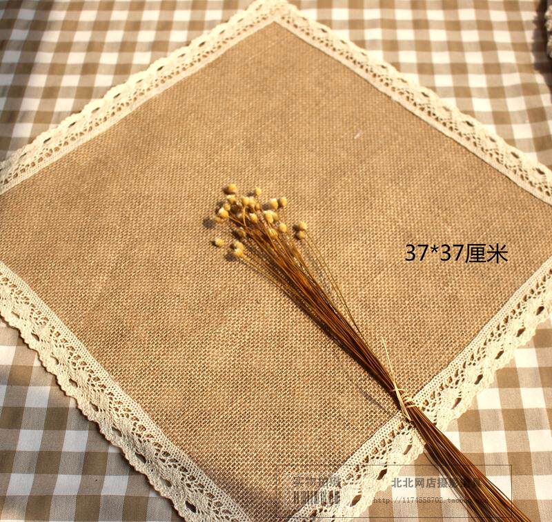 速发粗麻布餐垫花拍垫子拍摄摄影道具背景布大号边化妆品垫子